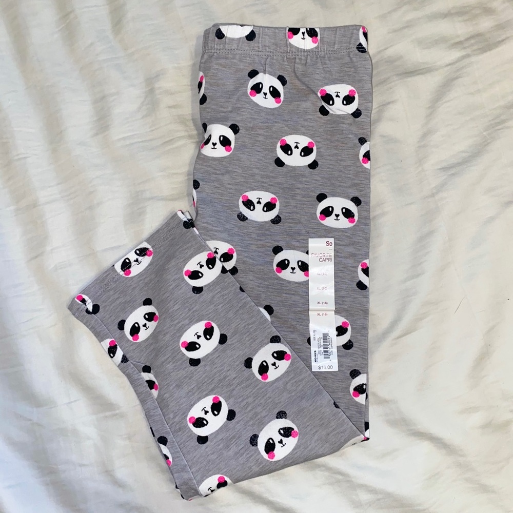 NWT- Girls Panda Capri Pants